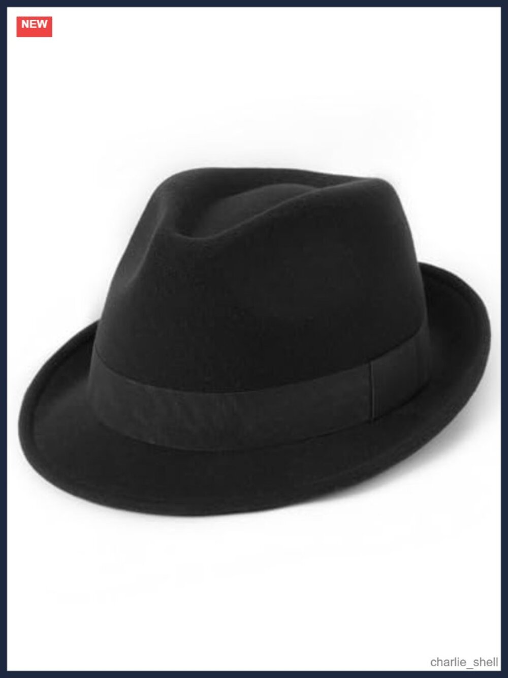 Felt Trilby Fedora Hat Short Brim Ribbon Adjustable M-L Unisex